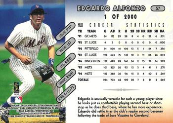 1997 Donruss - Press Proofs Silver #57 Edgardo Alfonzo Back