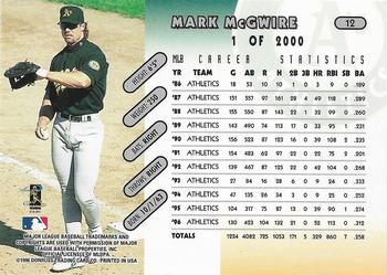 1997 Donruss - Press Proofs Silver #12 Mark McGwire Back