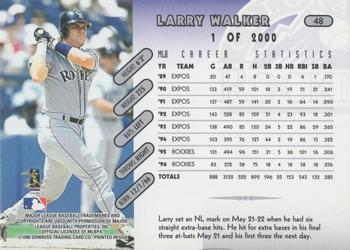1997 Donruss - Press Proofs Silver #48 Larry Walker Back