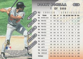 1997 Donruss - Press Proofs Silver #102 Bobby Bonilla Back