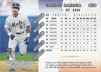 1997 Donruss - Press Proofs Silver #135 Carlos Baerga Back