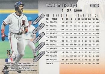 1997 Donruss - Press Proofs Silver #167 Barry Bonds Back