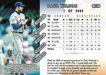 1997 Donruss - Press Proofs Silver #182 Paul Wilson Back
