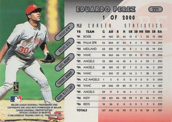 1997 Donruss - Press Proofs Silver #221 Eduardo Perez Back