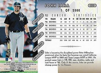 1997 Donruss - Press Proofs Silver #252 John Jaha Back
