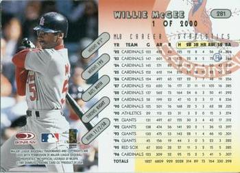 1997 Donruss - Press Proofs Silver #281 Willie McGee Back