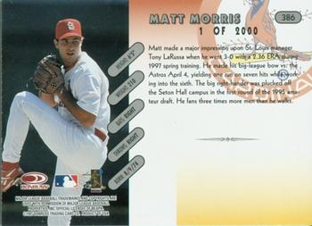1997 Donruss - Press Proofs Silver #386 Matt Morris Back