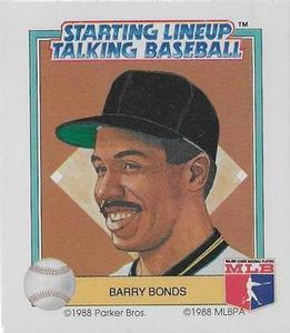 1988 Parker Bros. Starting Lineup Talking Baseball Pittsburgh Pirates #20 Barry Bonds Front