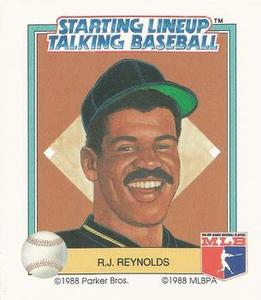 1988 Parker Bros. Starting Lineup Talking Baseball Pittsburgh Pirates #23 R.J. Reynolds Front