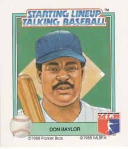 1988 Parker Bros. Starting Lineup Talking Baseball Minnesota Twins #20 Don Baylor Front