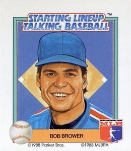 1988 Parker Bros. Starting Lineup Talking Baseball Texas Rangers #20 Bob Brower Front