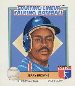 1988 Parker Bros. Starting Lineup Talking Baseball Texas Rangers #17 Jerry Browne Front