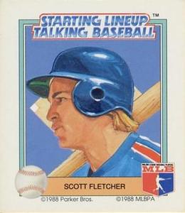 1988 Parker Bros. Starting Lineup Talking Baseball Texas Rangers #16 Scott Fletcher Front