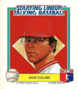 1988 Parker Bros. Starting Lineup Talking Baseball Cincinnati Reds #23 Dave Collins Front