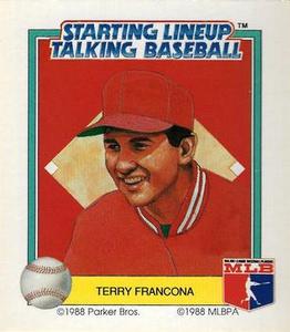 1988 Parker Bros. Starting Lineup Talking Baseball Cincinnati Reds #12 Terry Francona Front
