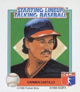 1988 Parker Bros. Starting Lineup Talking Baseball Cleveland Indians #23 Carmen Castillo Front