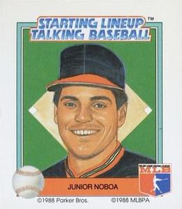 1988 Parker Bros. Starting Lineup Talking Baseball Cleveland Indians #18 Junior Noboa Front