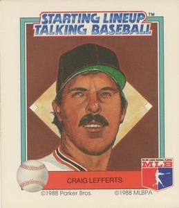 1988 Parker Bros. Starting Lineup Talking Baseball San Francisco Giants #30 Craig Lefferts Front