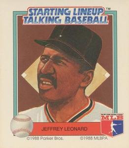 1988 Parker Bros. Starting Lineup Talking Baseball San Francisco Giants #17 Jeffrey Leonard Front