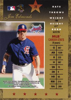 1997 Donruss Elite - Gold Stars #28 Jim Edmonds Back