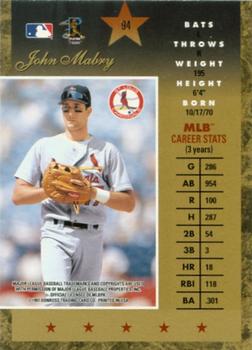 1997 Donruss Elite - Gold Stars #94 John Mabry Back