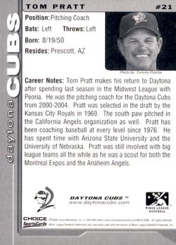 2006 Choice Daytona Cubs #21 Tom Pratt Back
