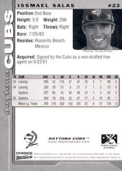 2006 Choice Daytona Cubs #23 Ismael Salas Back