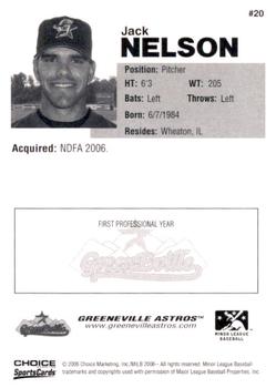 2006 Choice Greeneville Astros #20 Jack Nelson Back
