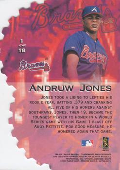 1997 Ultra - Hitting Machines #1 Andruw Jones Back