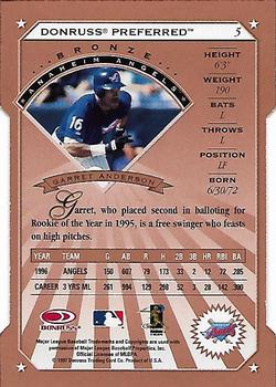 1997 Donruss Preferred - Cut to the Chase #5 Garret Anderson Back