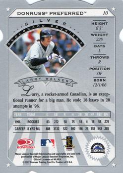 1997 Donruss Preferred - Cut to the Chase #10 Larry Walker Back