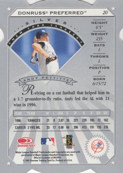 1997 Donruss Preferred - Cut to the Chase #20 Andy Pettitte Back