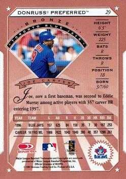 1997 Donruss Preferred - Cut to the Chase #29 Joe Carter Back