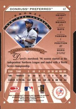 1997 Donruss Preferred - Cut to the Chase #41 Darryl Strawberry Back
