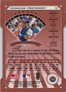 1997 Donruss Preferred - Cut to the Chase #62 Todd Hundley Back