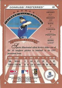 1997 Donruss Preferred - Cut to the Chase #66 Kevin Appier Back