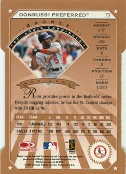 1997 Donruss Preferred - Cut to the Chase #73 Ron Gant Back