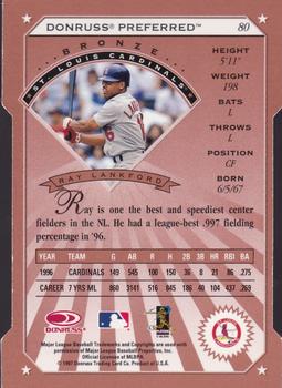 1997 Donruss Preferred - Cut to the Chase #80 Ray Lankford Back