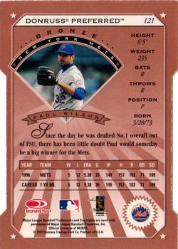 1997 Donruss Preferred - Cut to the Chase #121 Paul Wilson Back