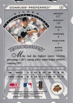 1997 Donruss Preferred - Cut to the Chase #132 Mike Mussina Back