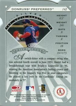 1997 Donruss Preferred - Cut to the Chase #142 Dmitri Young Back