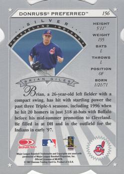 1997 Donruss Preferred - Cut to the Chase #156 Brian Giles Back