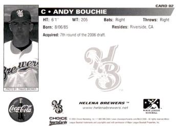 2006 Choice Helena Brewers #02 Andy Bouchie Back
