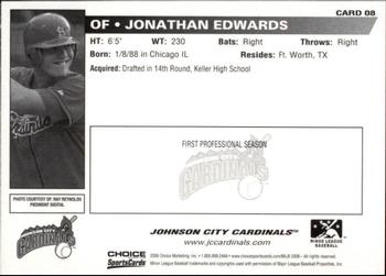 2006 Choice Johnson City Cardinals #8 Jonathan Edwards Back