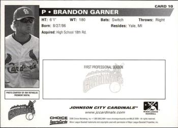 2006 Choice Johnson City Cardinals #10 Brandon Garner Back