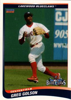 2006 Choice Lakewood BlueClaws #10 Greg Golson Front