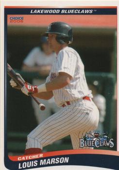 2006 Choice Lakewood BlueClaws #16 Louis Marson Front