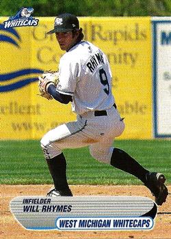 2006 Choice West Michigan Whitecaps #17 Will Rhymes Front
