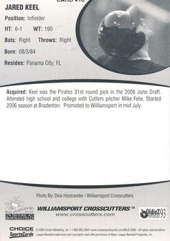 2006 Choice Williamsport Crosscutters #18 Jared Keel Back