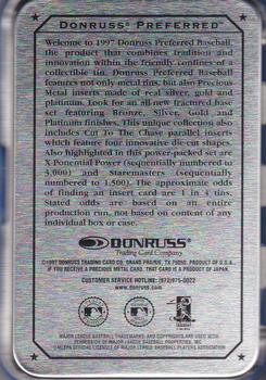 1997 Donruss Preferred - Tin Packs #NNO Roger Clemens Back